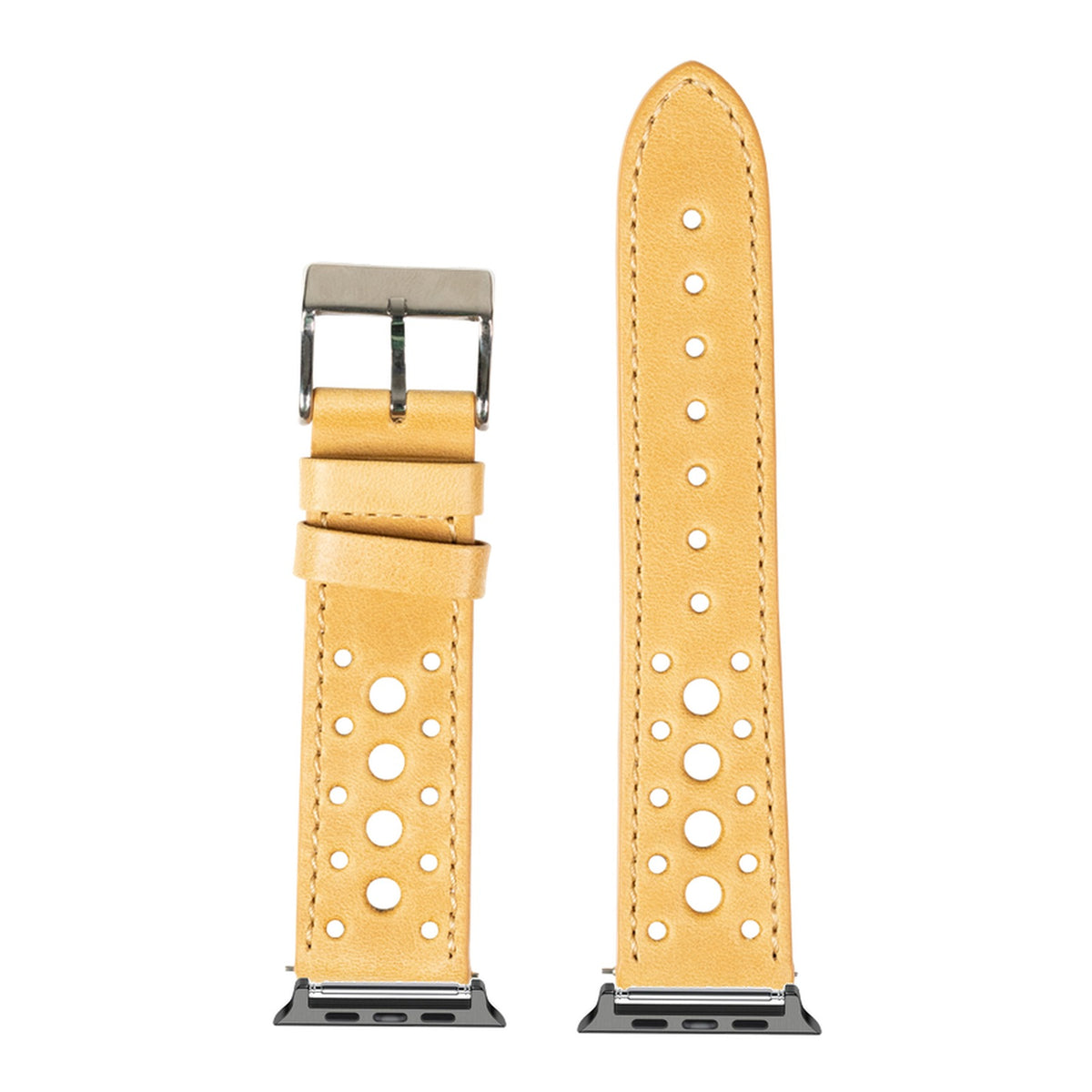 [Apple Watch] Leather - Daytona - Golden Brown with Black Apple Watch connecters
