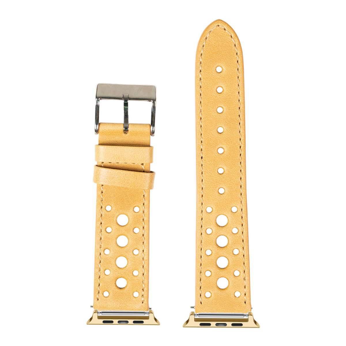 [Apple Watch] Leather - Daytona - Golden Brown with Gold Apple Watch connecters