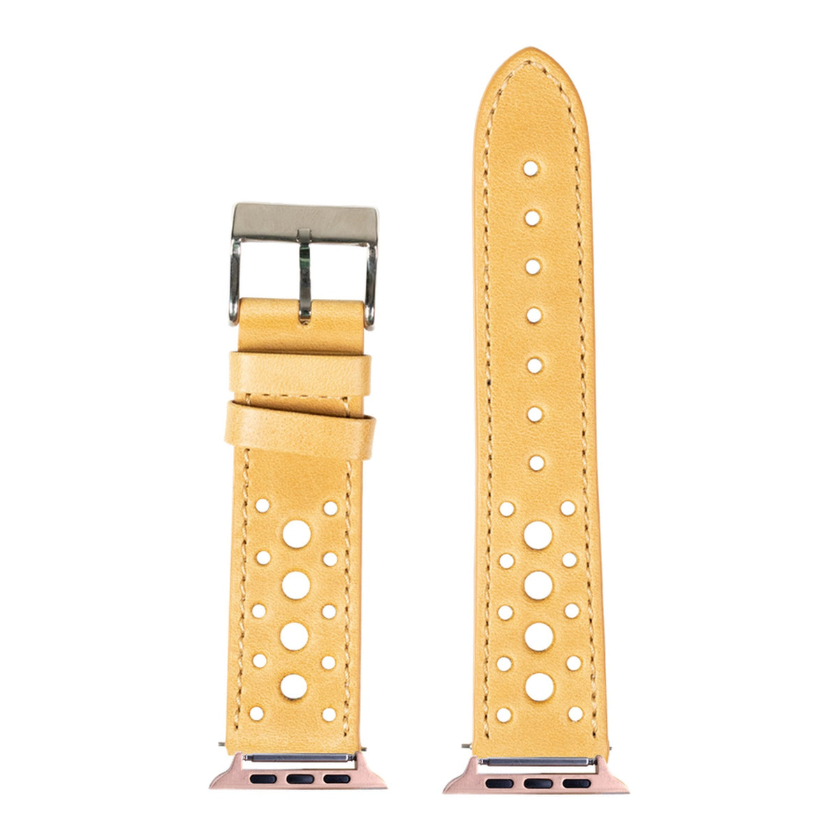 [Apple Watch] Leather - Daytona - Golden Brown with Rose Gold Apple Watch connecters