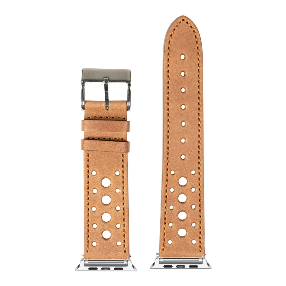 [Apple Watch] Leather - Daytona - Brown with Silver Apple Watch connecters