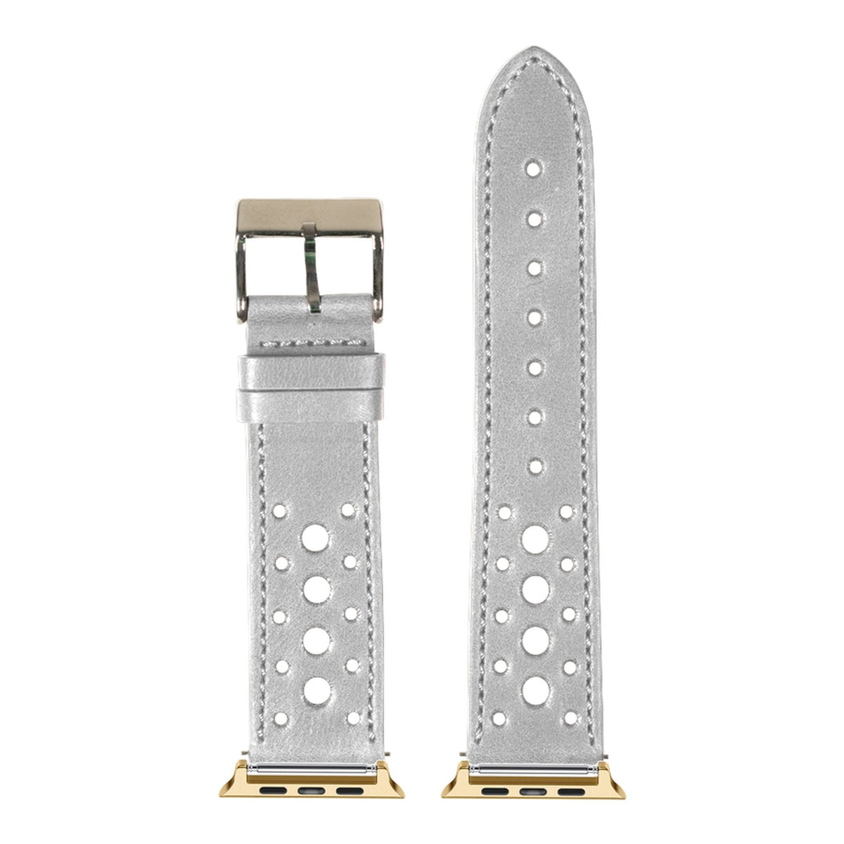 [Apple Watch] Leather - Daytona - Grey with Gold Apple Watch connecters