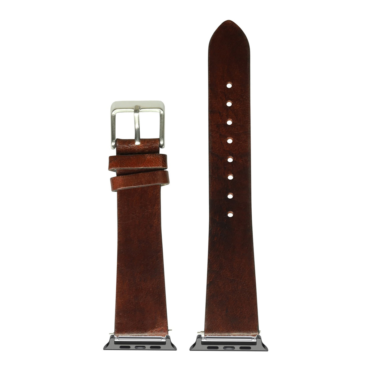 [Apple Watch] Vintage Leather - Smoked Dark Brown with Black Apple Watch connecters