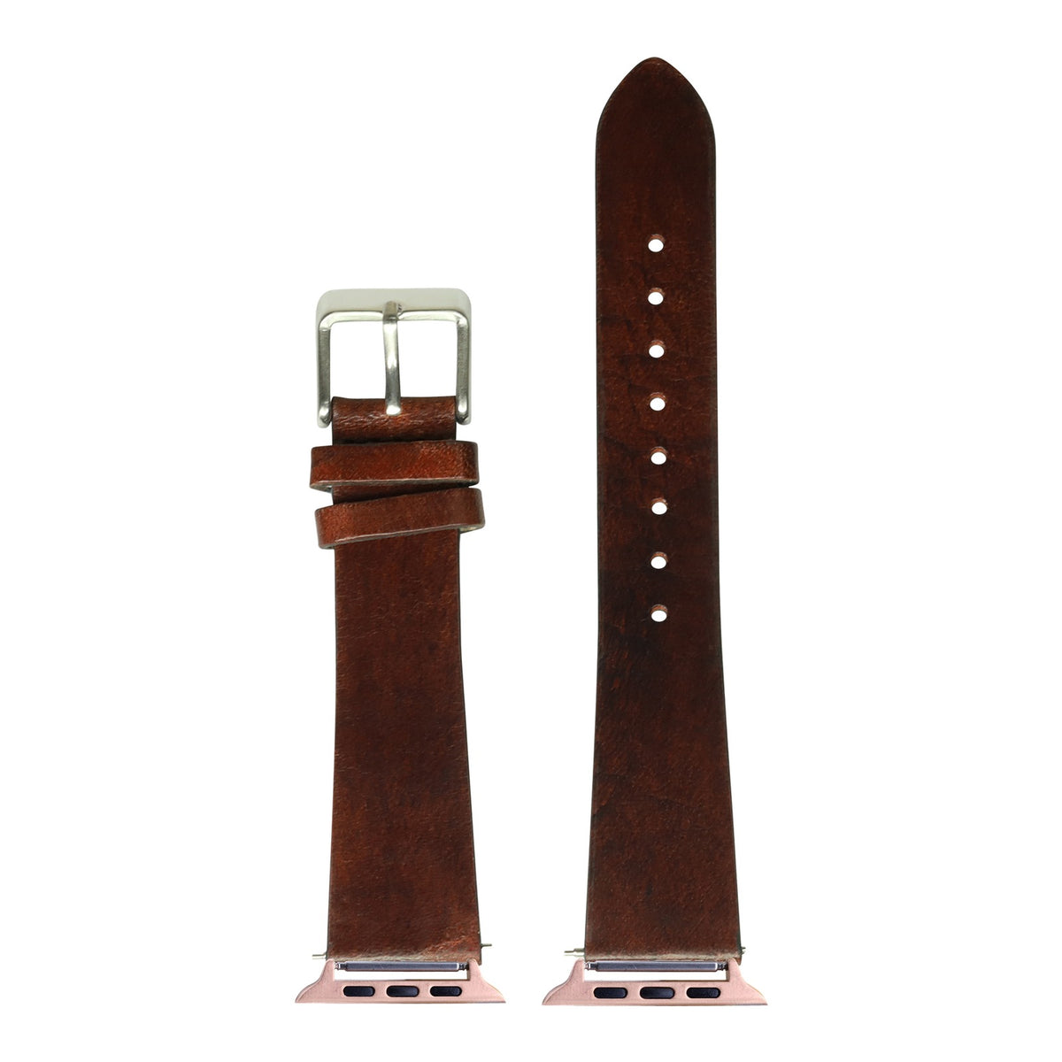 [Apple Watch] Vintage Leather - Smoked Dark Brown with Rose Gold Apple Watch connecters