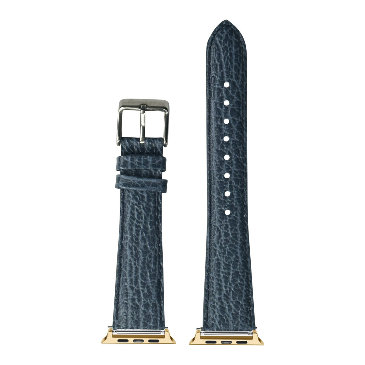 [Apple Watch] Faux Sharkskin - Blue with Gold Apple Watch connecters
