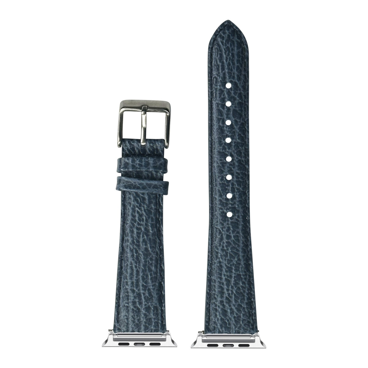 [Apple Watch] Faux Sharkskin - Blue with Silver Apple Watch connecters