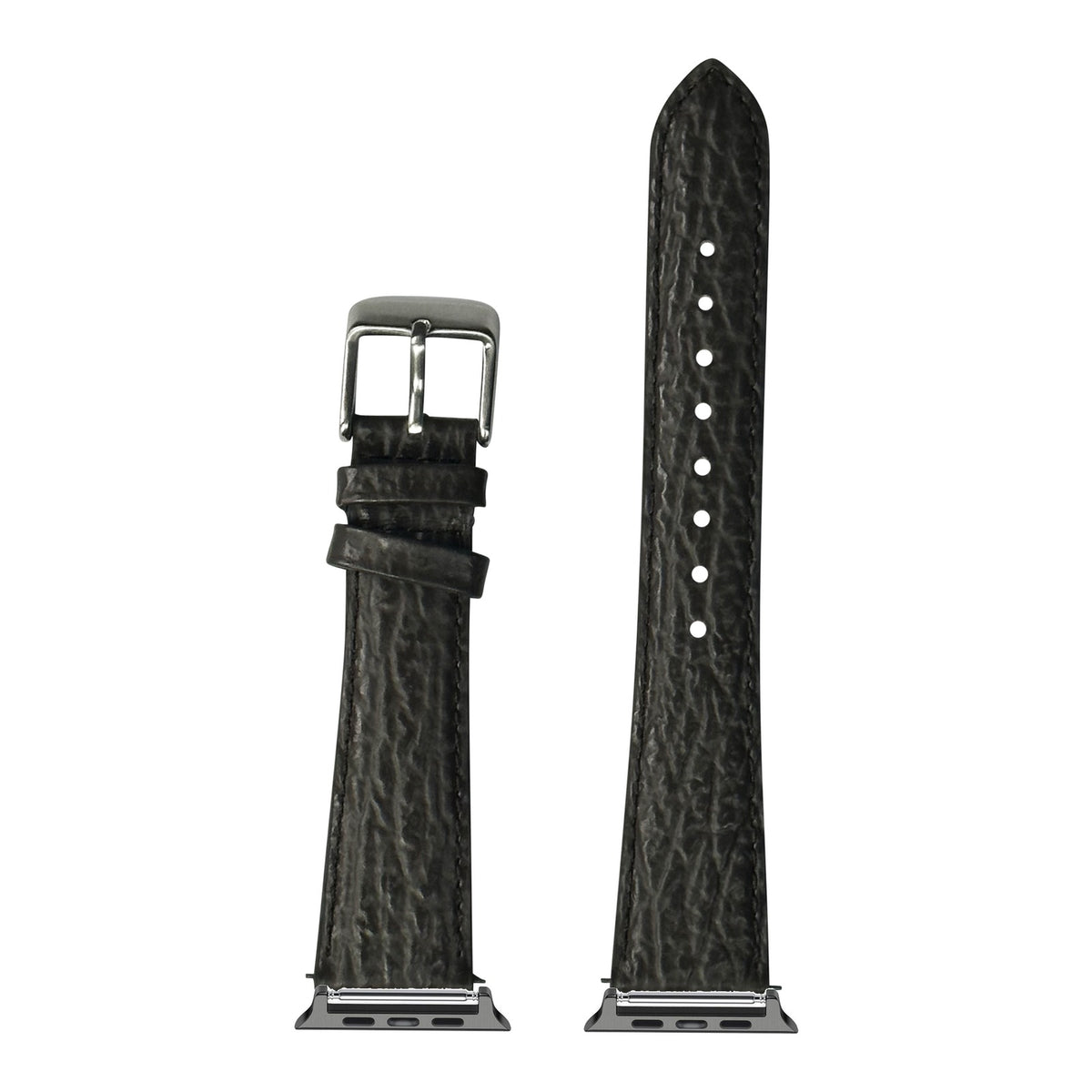 [Apple Watch] Faux Sharkskin - Grey with Black Apple Watch connecters