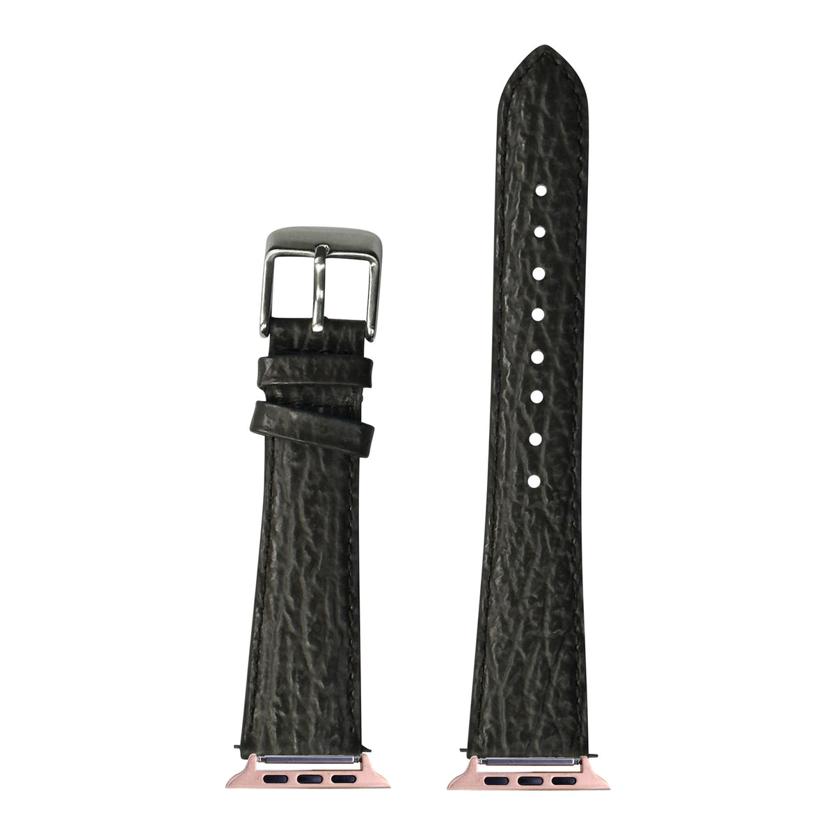 [Apple Watch] Faux Sharkskin - Grey with Rose Gold Apple Watch connecters