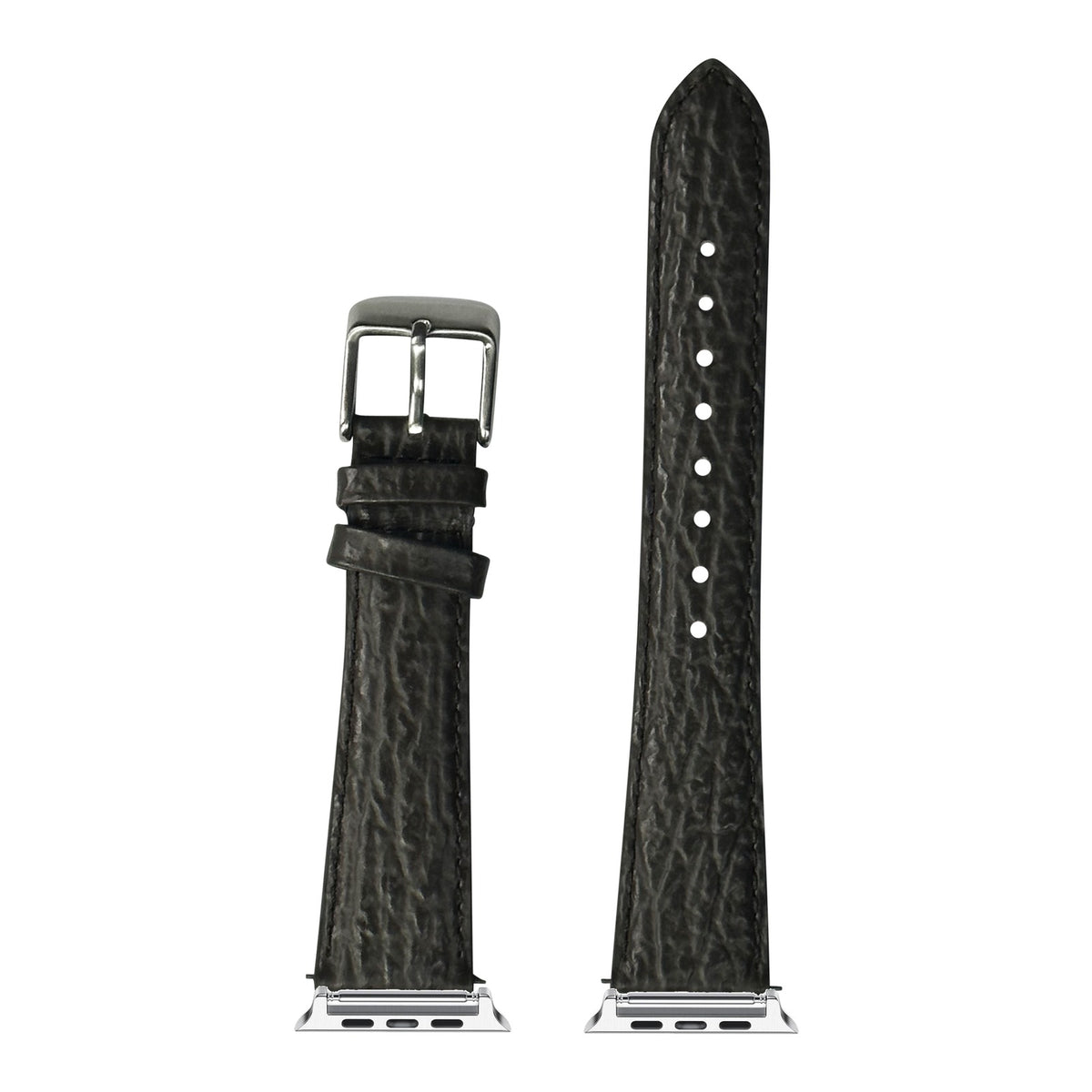 [Apple Watch] Faux Sharkskin - Grey with Silver Apple Watch connecters