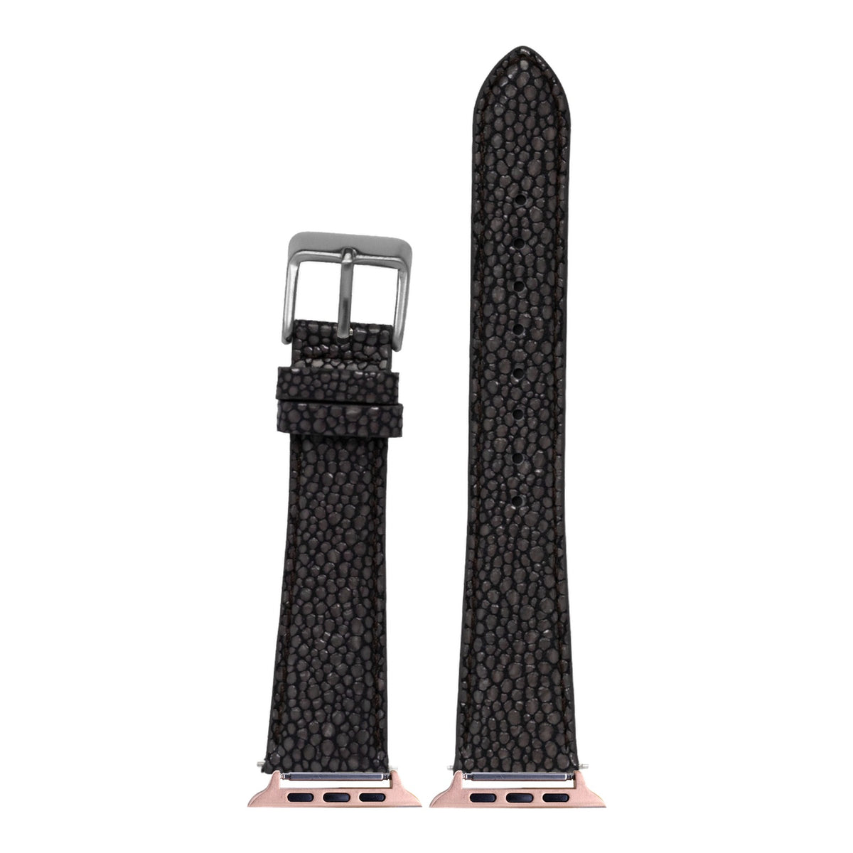 [Apple Watch] Faux Stingray - Navy Blue with Rose Gold Apple Watch connecters