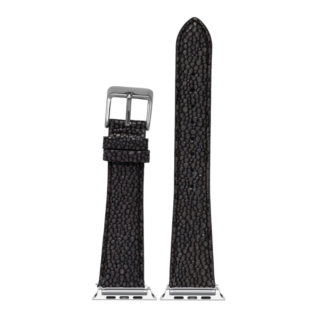 [Apple Watch] Faux Stingray - Navy Blue with Silver Apple Watch connecters
