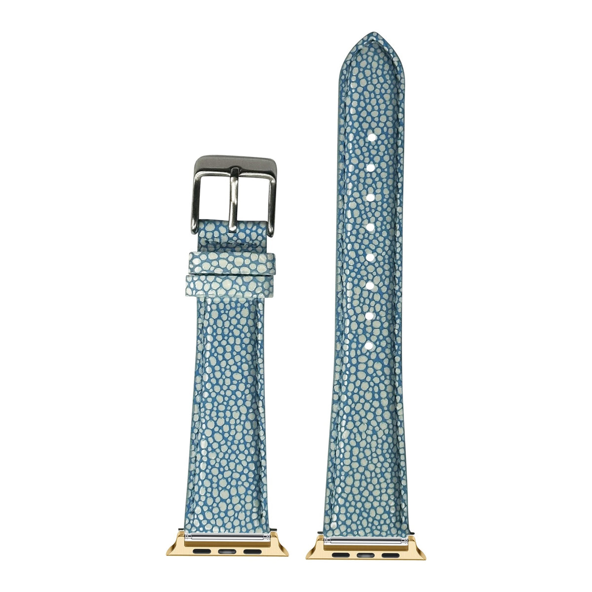 [Apple Watch] Faux Stingray - Blue with Gold Apple Watch connecters
