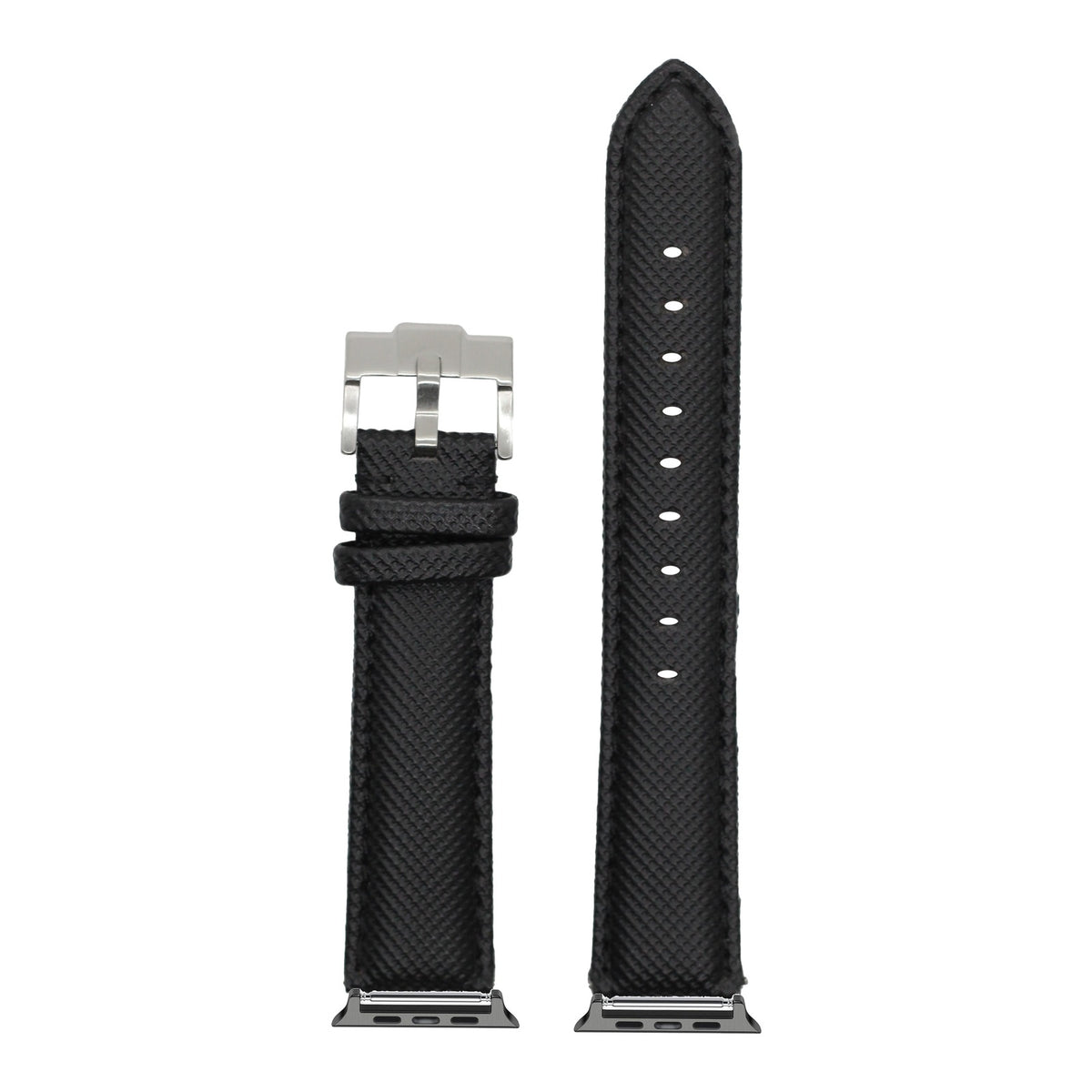 [Apple Watch] Sailcloth - Black with Black Apple Watch connecters