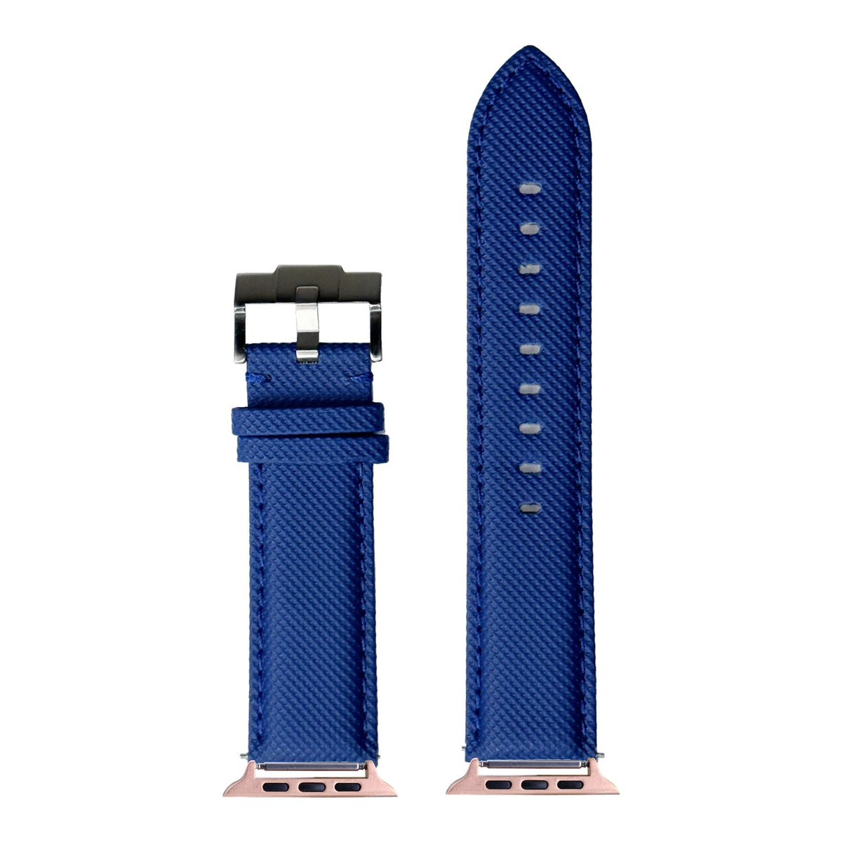 [Apple Watch] Sailcloth - Electric Blue with Rose Gold Apple Watch connecters