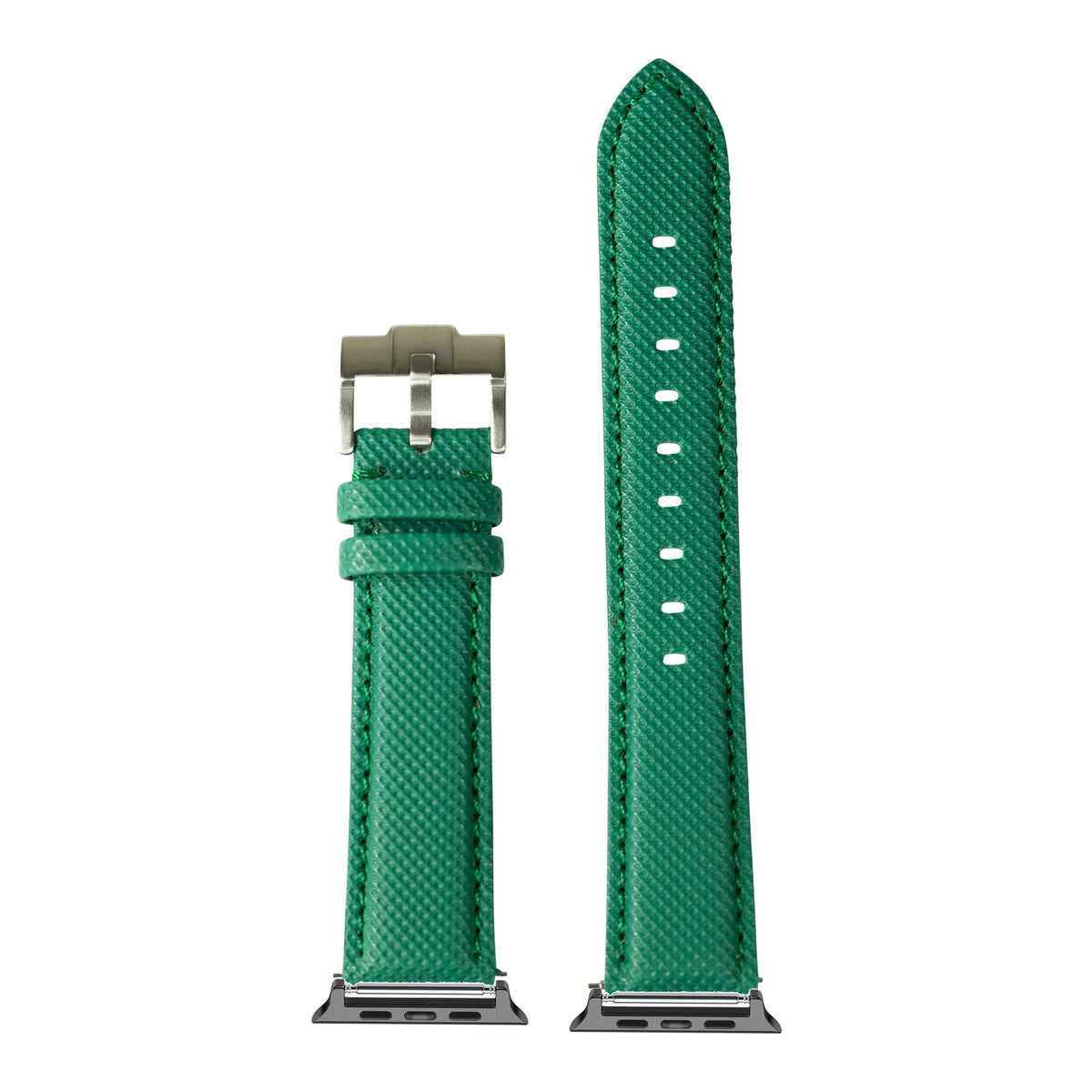 [Apple Watch] Sailcloth - Emerald Green with Black Apple Watch connecters