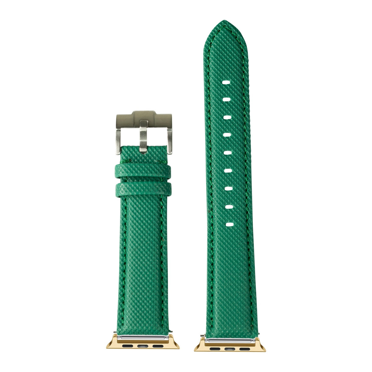 [Apple Watch] Sailcloth - Emerald Green with Gold Apple Watch connecters