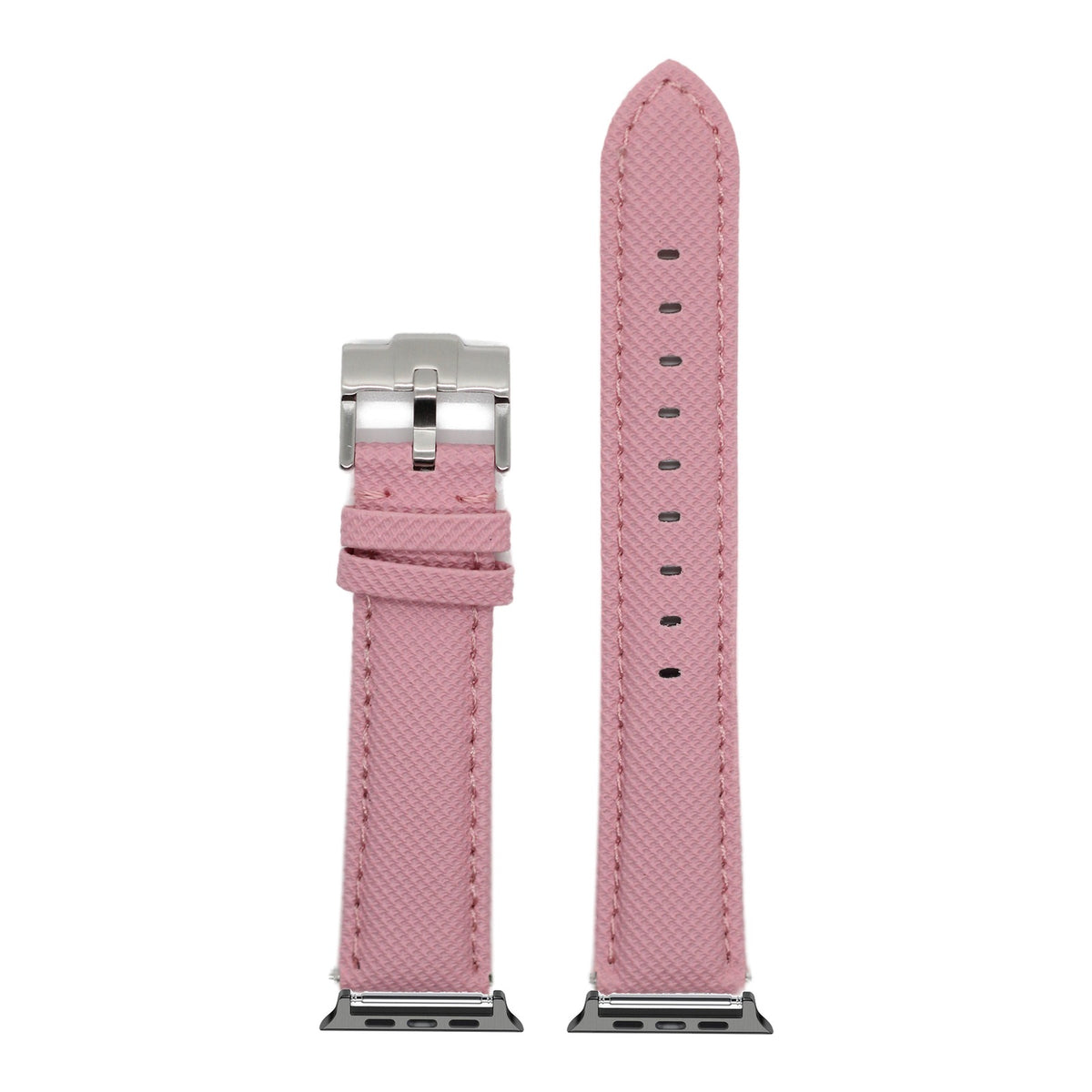 [Apple Watch] Sailcloth - Pink with Black Apple Watch connecters