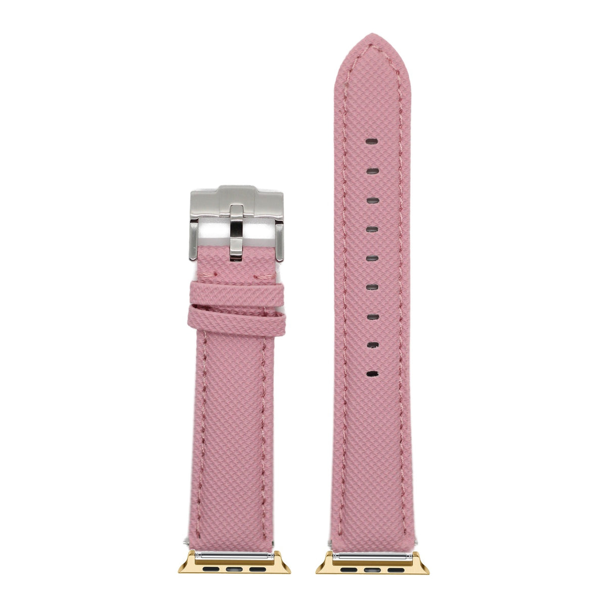 [Apple Watch] Sailcloth - Pink with Gold Apple Watch connecters