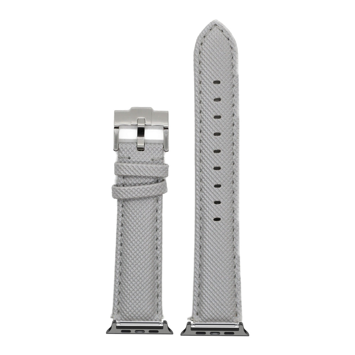 [Apple Watch] Sailcloth - Silver Grey with Black Apple Watch connecters