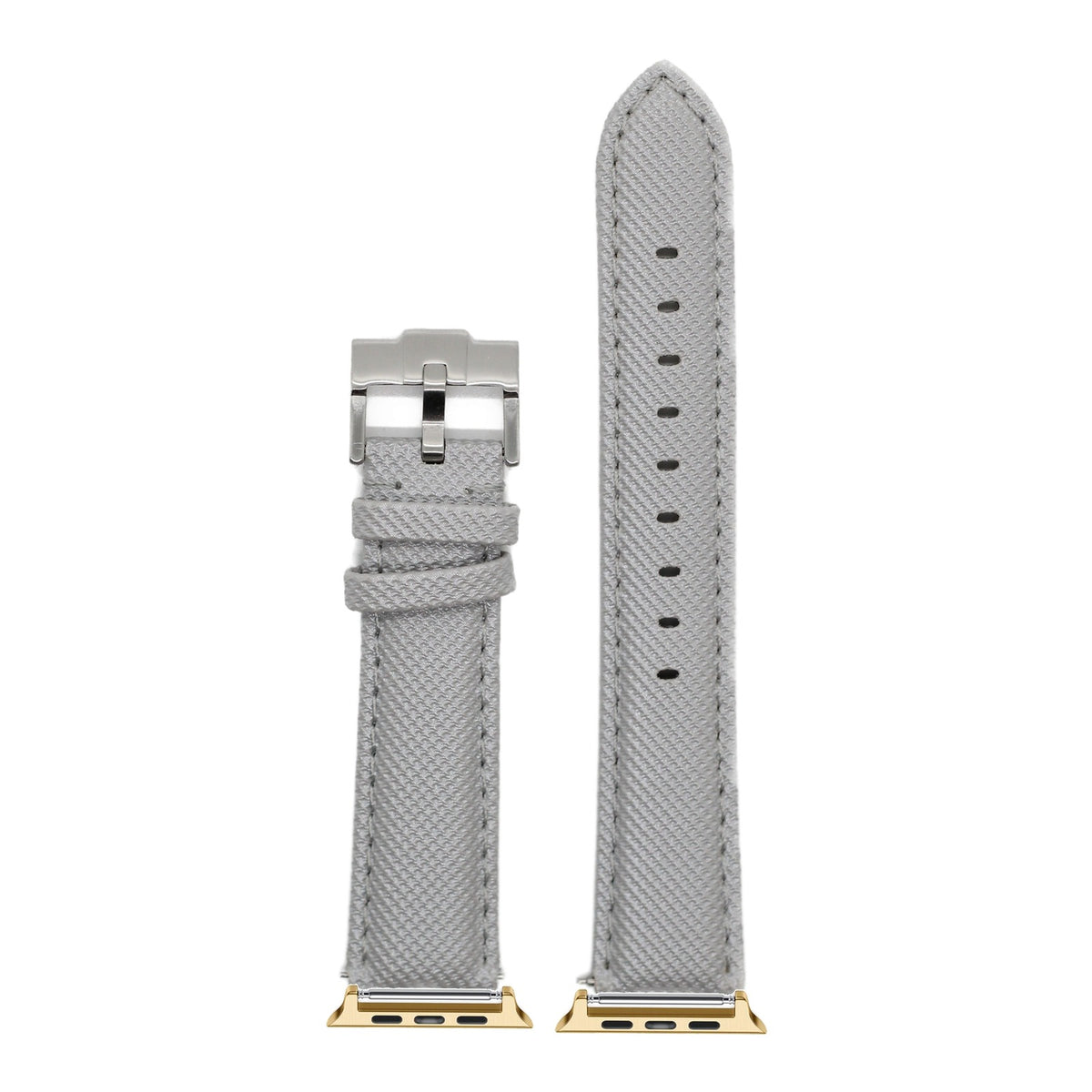 [Apple Watch] Sailcloth - Silver Grey with Gold Apple Watch connecters