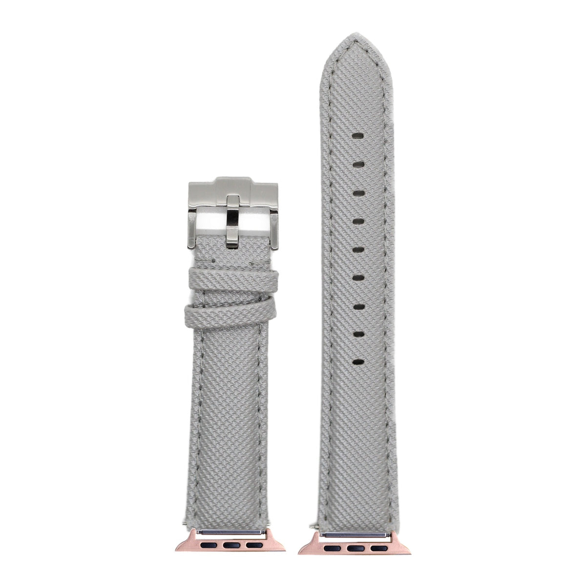 [Apple Watch] Sailcloth - Silver Grey with Rose Gold Apple Watch connecters