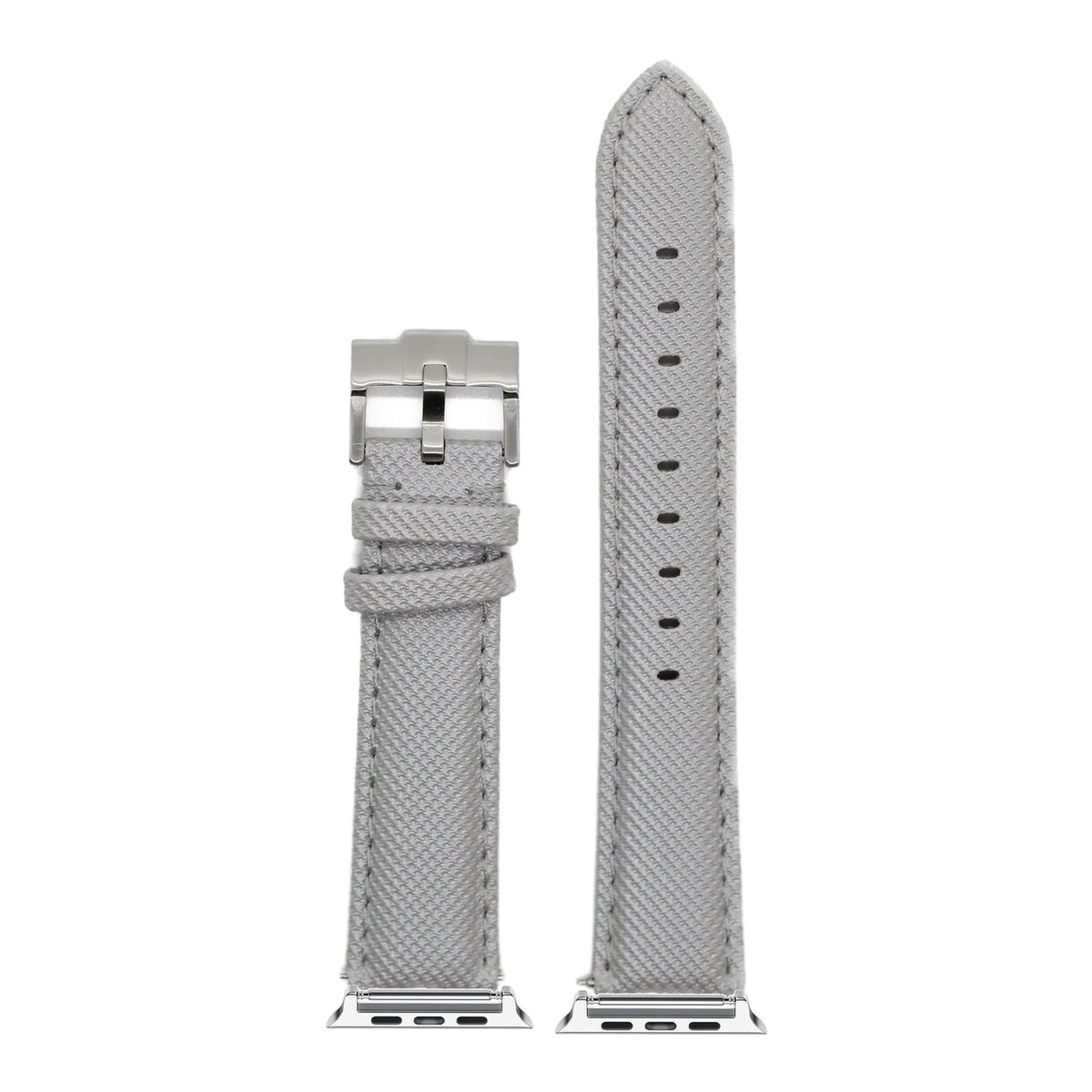 [Apple Watch] Sailcloth - Silver Grey with Silver Apple Watch connecters