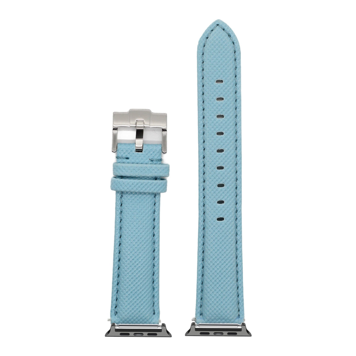 [Apple Watch] Sailcloth - Sky Blue with Black Apple Watch connecters