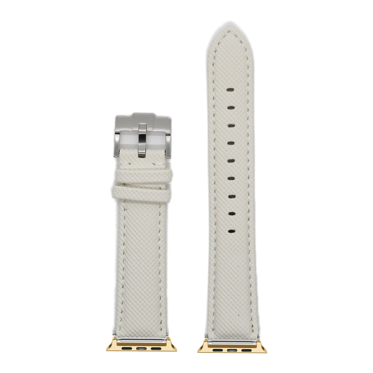[Apple Watch] Sailcloth - White with Gold Apple Watch connecters
