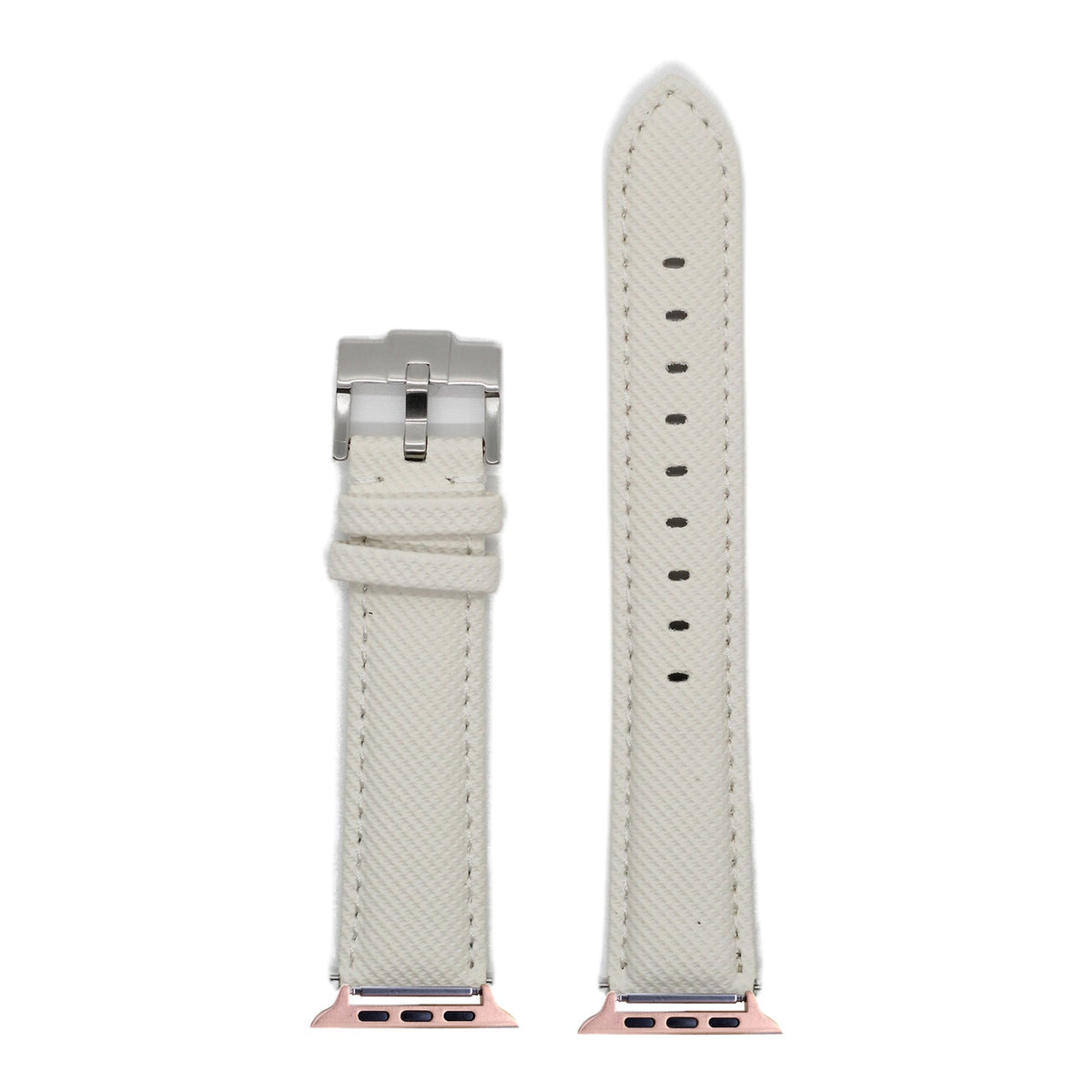 [Apple Watch] Sailcloth - White with Rose Gold Apple Watch connecters