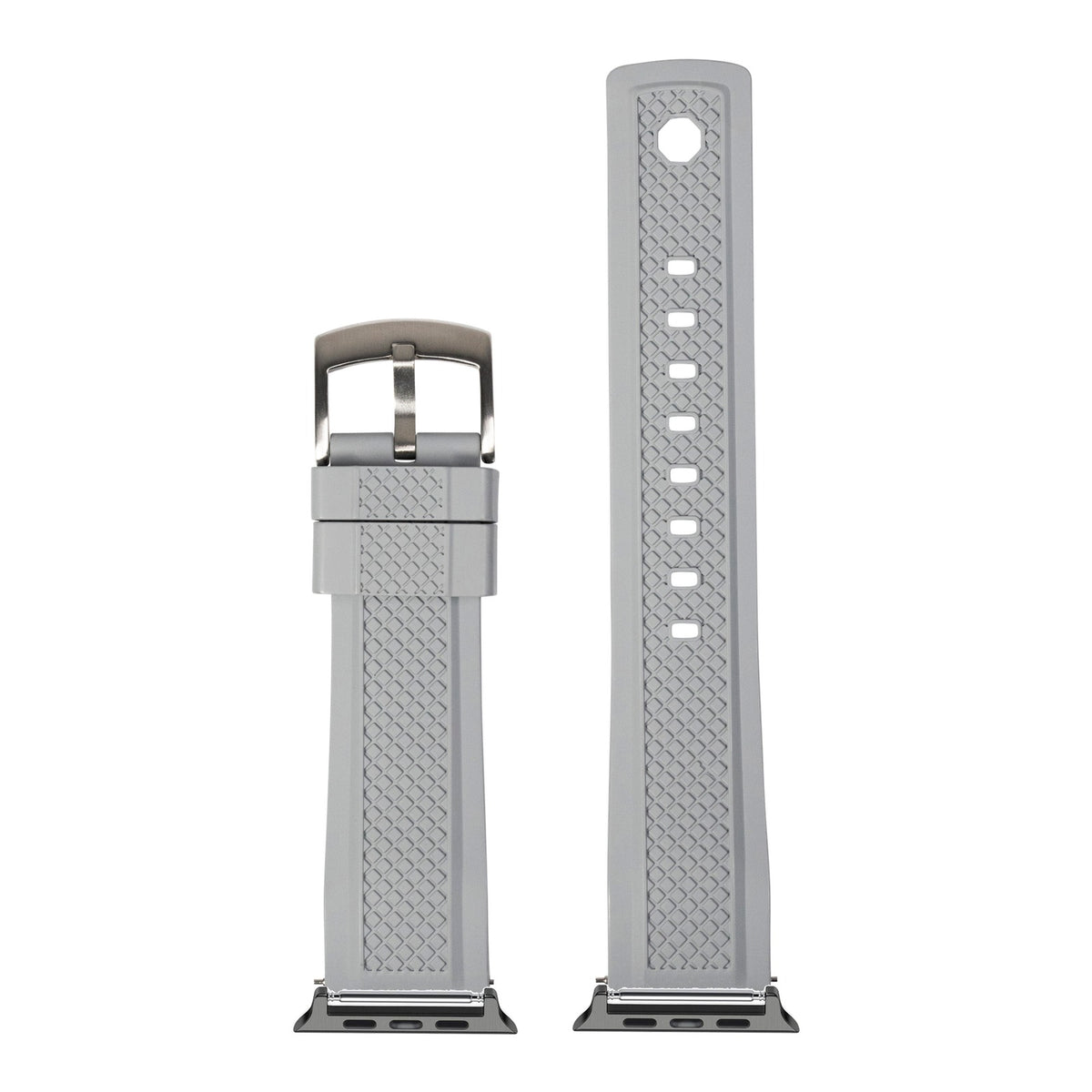 [Apple Watch] GridLock FKM Rubber - Grey with Black Apple Watch connecters