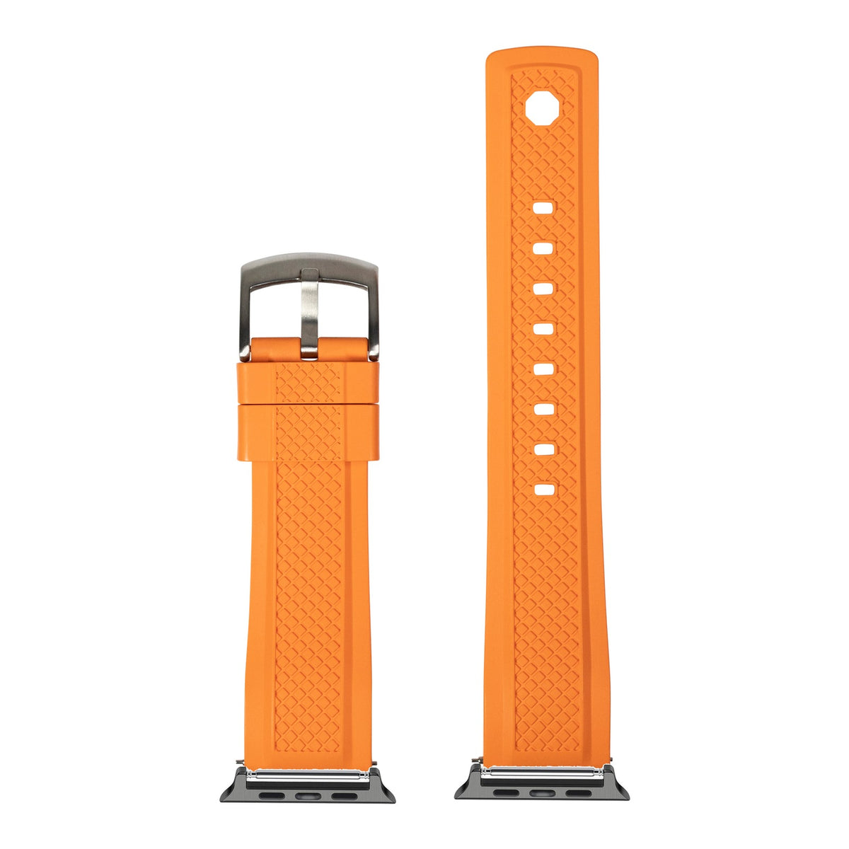 [Apple Watch] GridLock FKM Rubber - Orange with Black Apple Watch connecters
