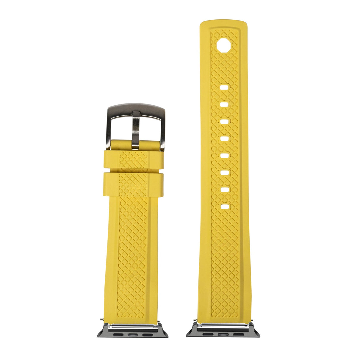 [Apple Watch] GridLock FKM Rubber - Yellow with Black Apple Watch connecters