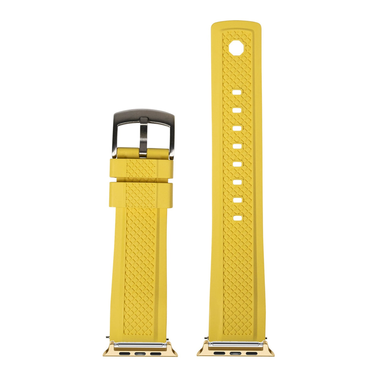 [Apple Watch] GridLock FKM Rubber - Yellow with Gold Apple Watch connecters