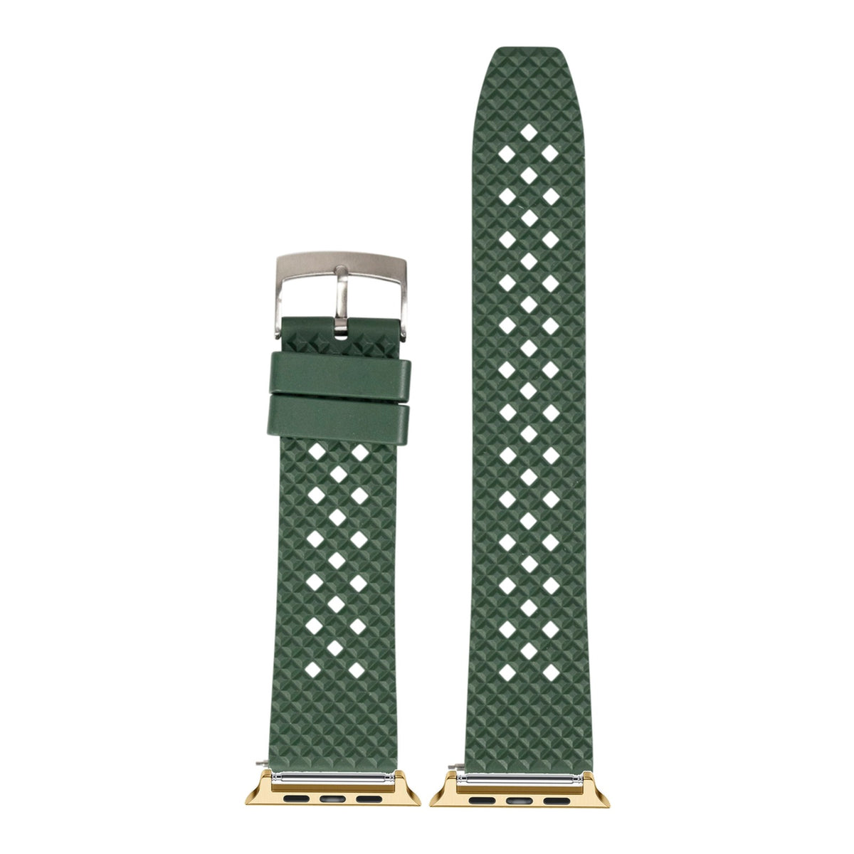 [Apple Watch] King Honeycomb FKM Rubber - Green with Gold Apple Watch connecters
