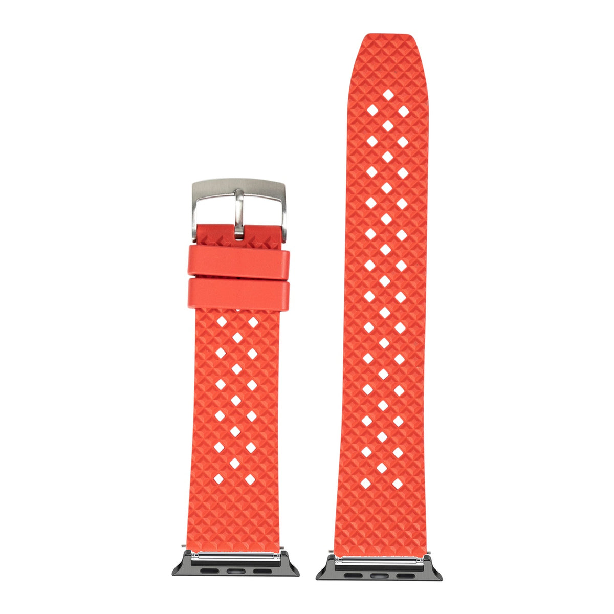 [Apple Watch] King Honeycomb FKM Rubber - Red with Black Apple Watch connecters