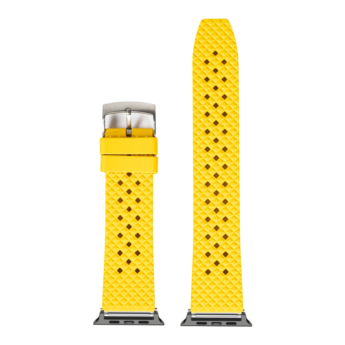 [Apple Watch] King Honeycomb FKM Rubber - Yellow with Black Apple Watch connecters