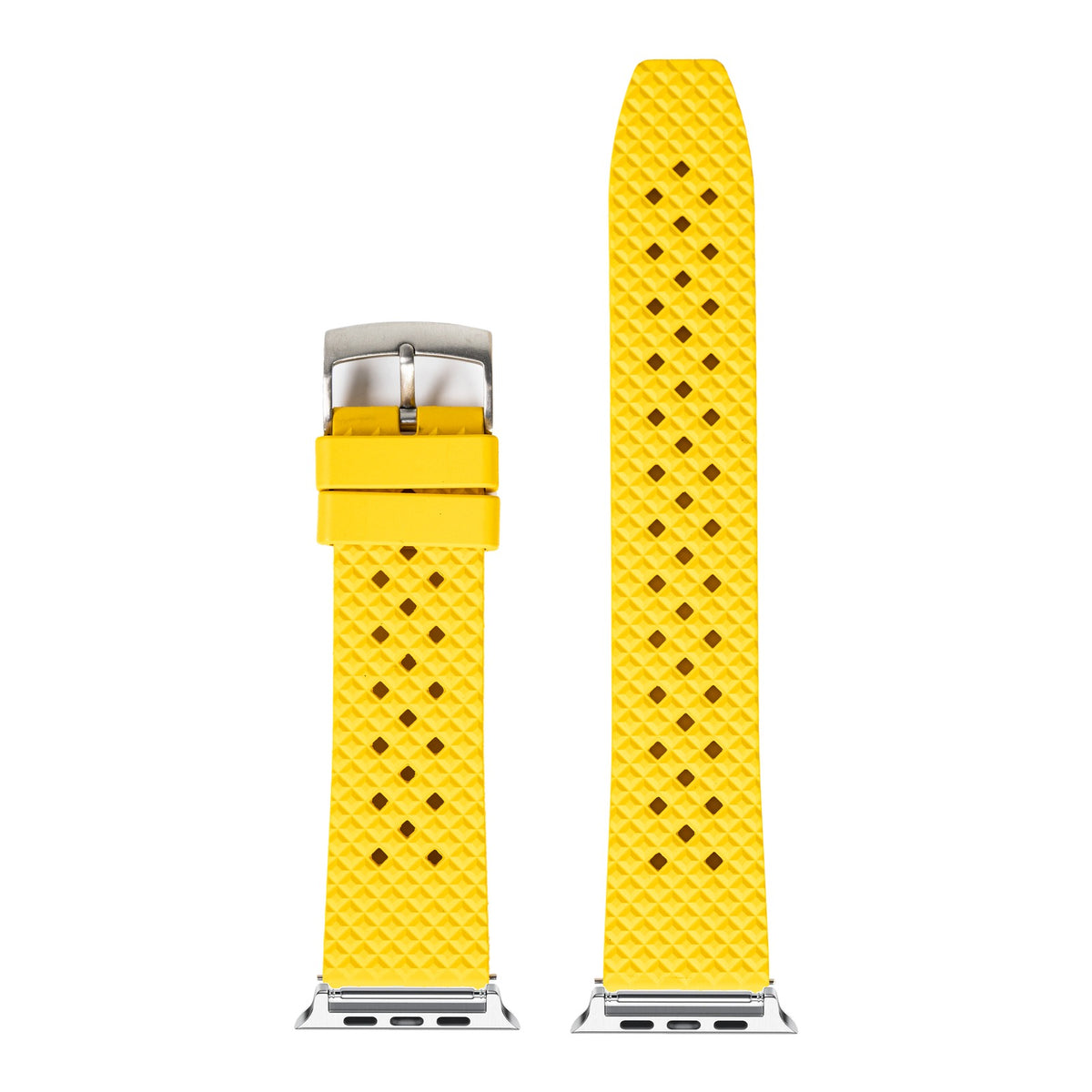 [Apple Watch] King Honeycomb FKM Rubber - Yellow with Silver Apple Watch connecters