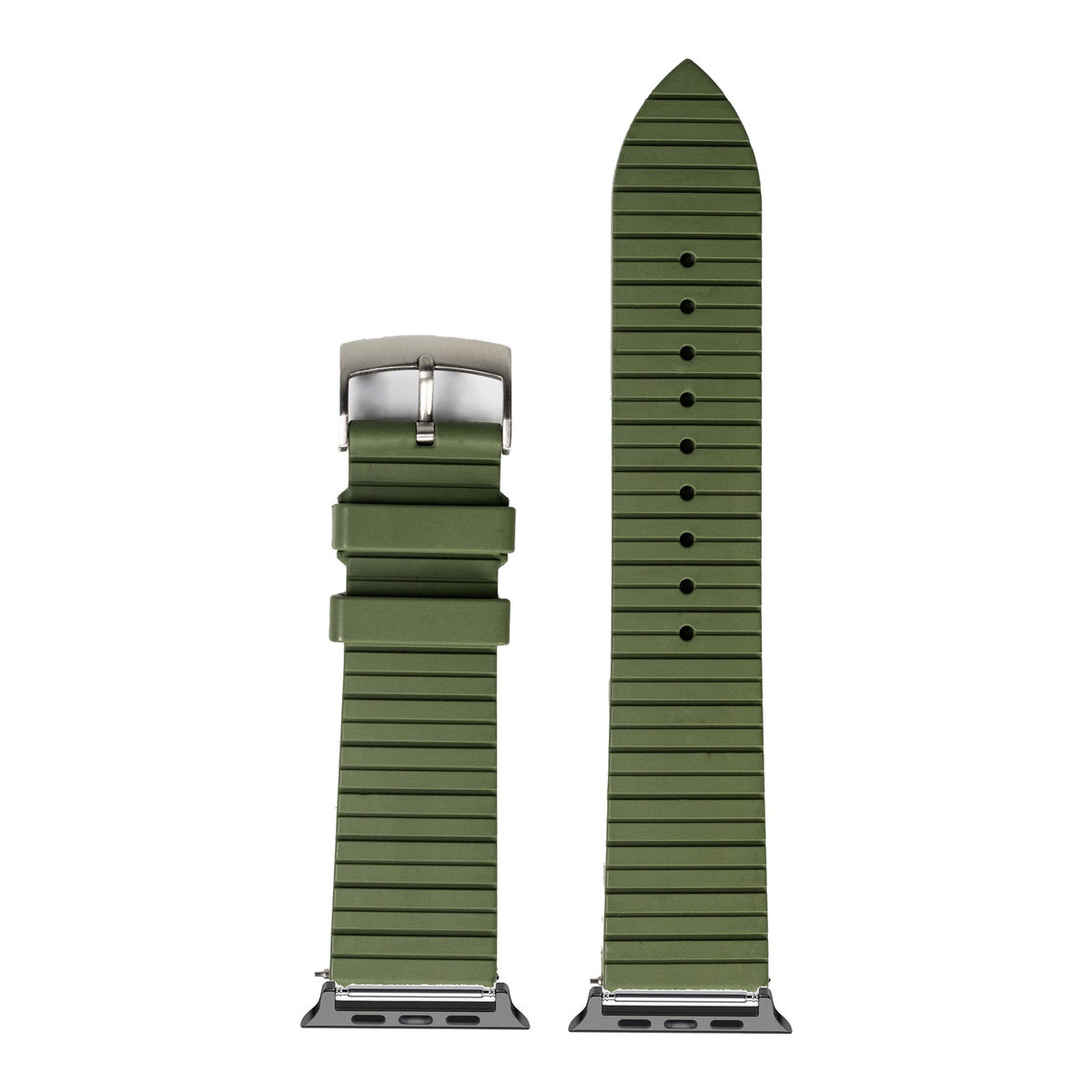 [Apple Watch] King Panelarc FKM Rubber - Army Green with Black Apple Watch connecters