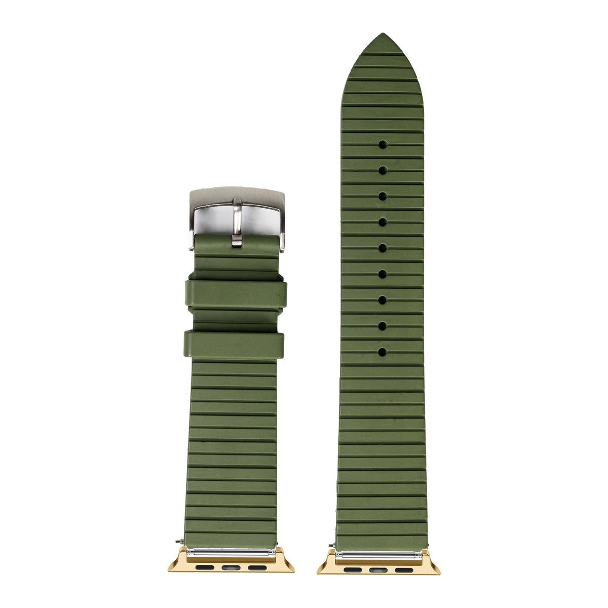 [Apple Watch] King Panelarc FKM Rubber - Army Green with Gold Apple Watch connecters