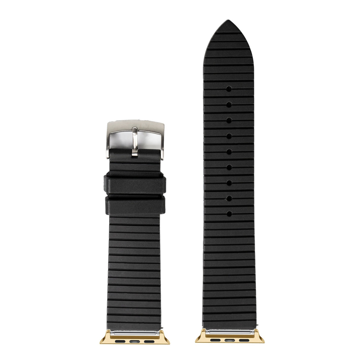 [Apple Watch] King Panelarc FKM Rubber - Black with Gold Apple Watch connecters