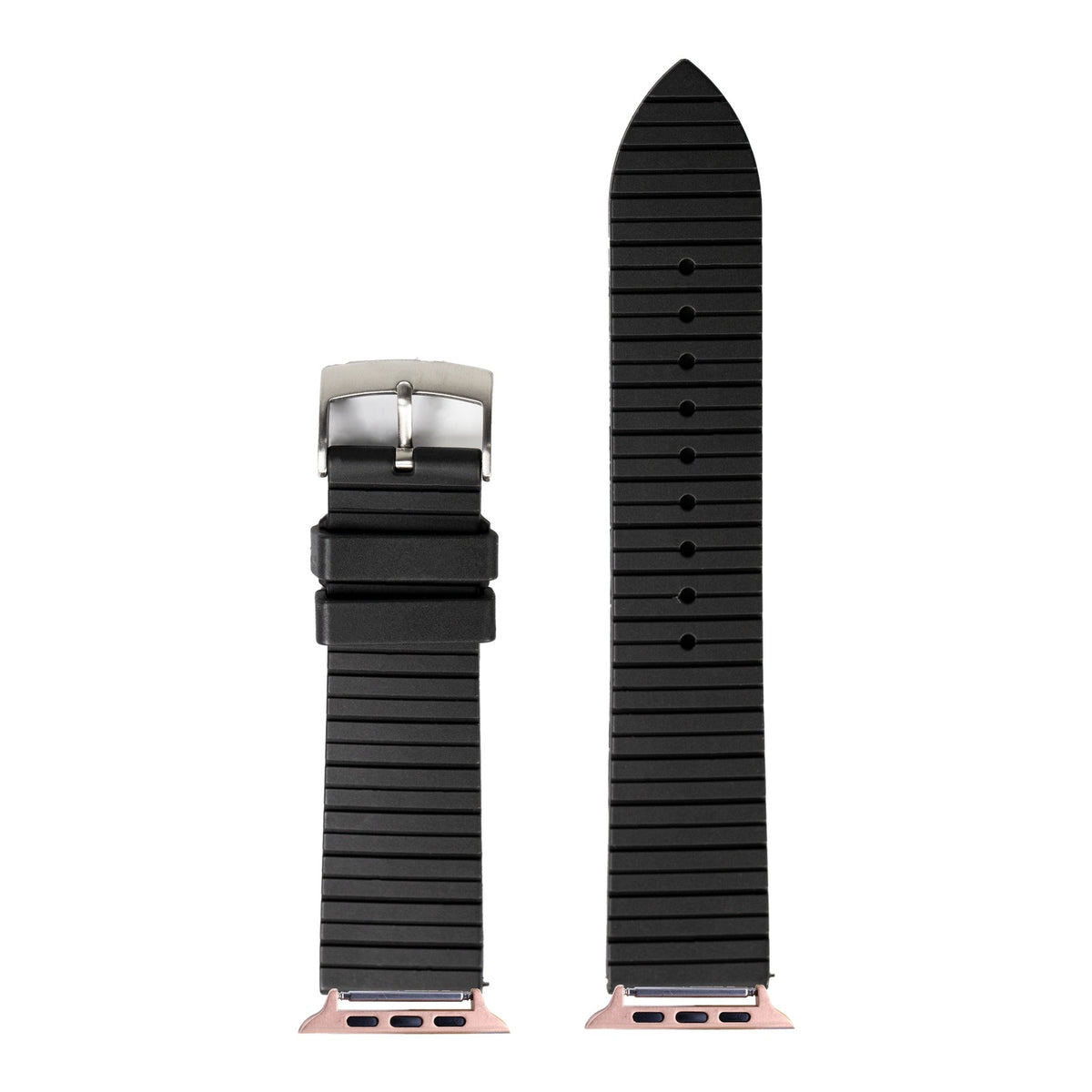 [Apple Watch] King Panelarc FKM Rubber - Black with Rose Gold Apple Watch connecters