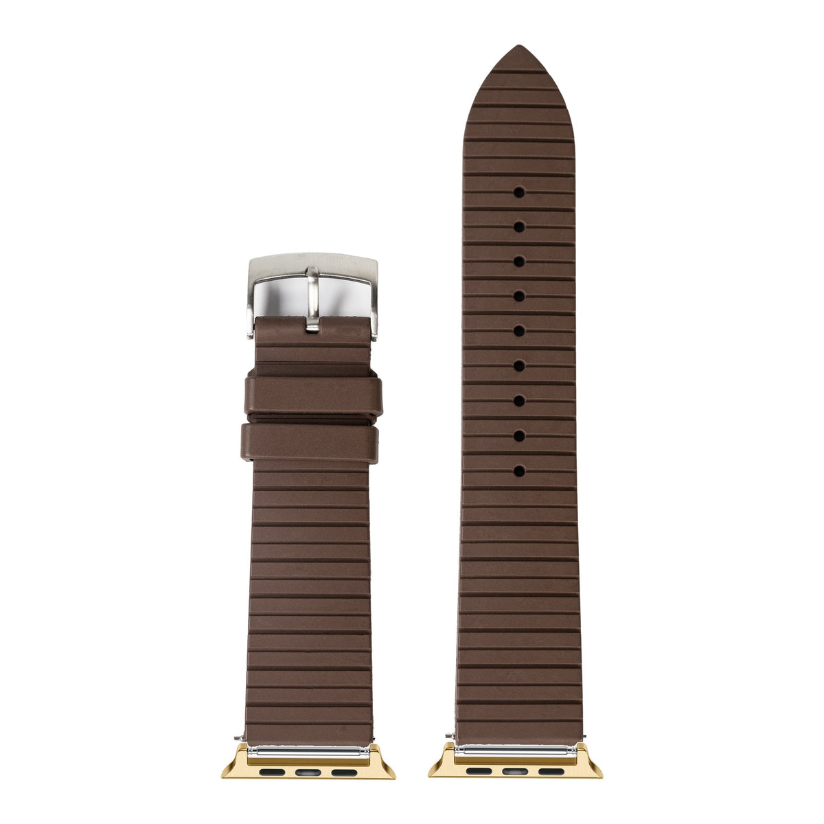 [Apple Watch] King Panelarc FKM Rubber - Brown with Gold Apple Watch connecters