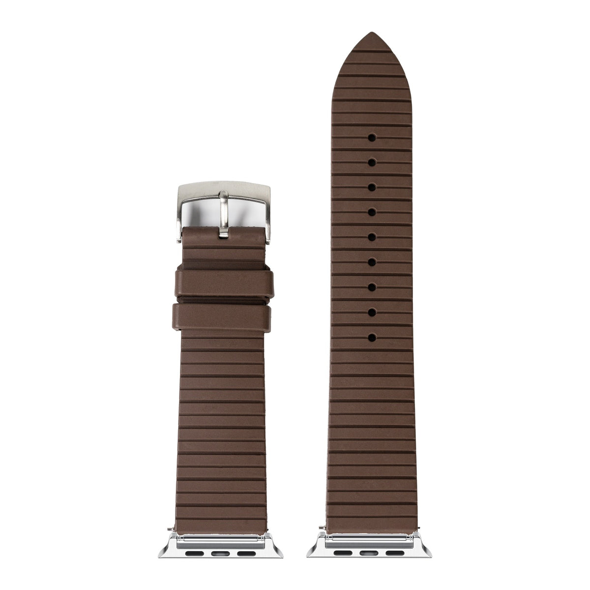 [Apple Watch] King Panelarc FKM Rubber - Brown with Silver Apple Watch connecters