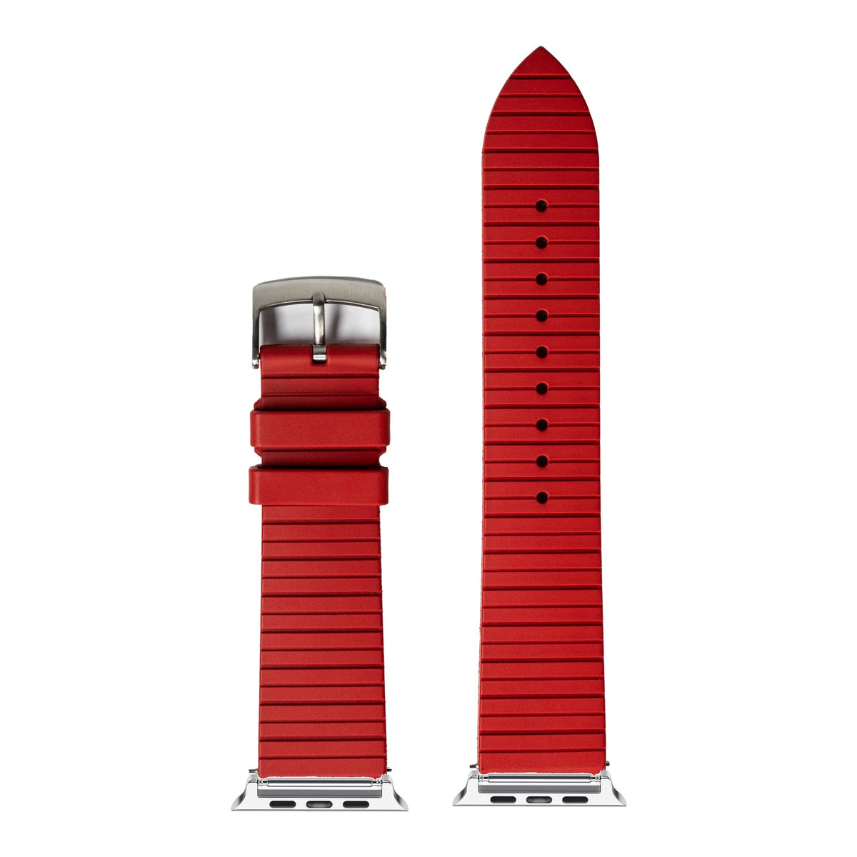[Apple Watch] King Panelarc FKM Rubber - Red with Silver Apple Watch connecters