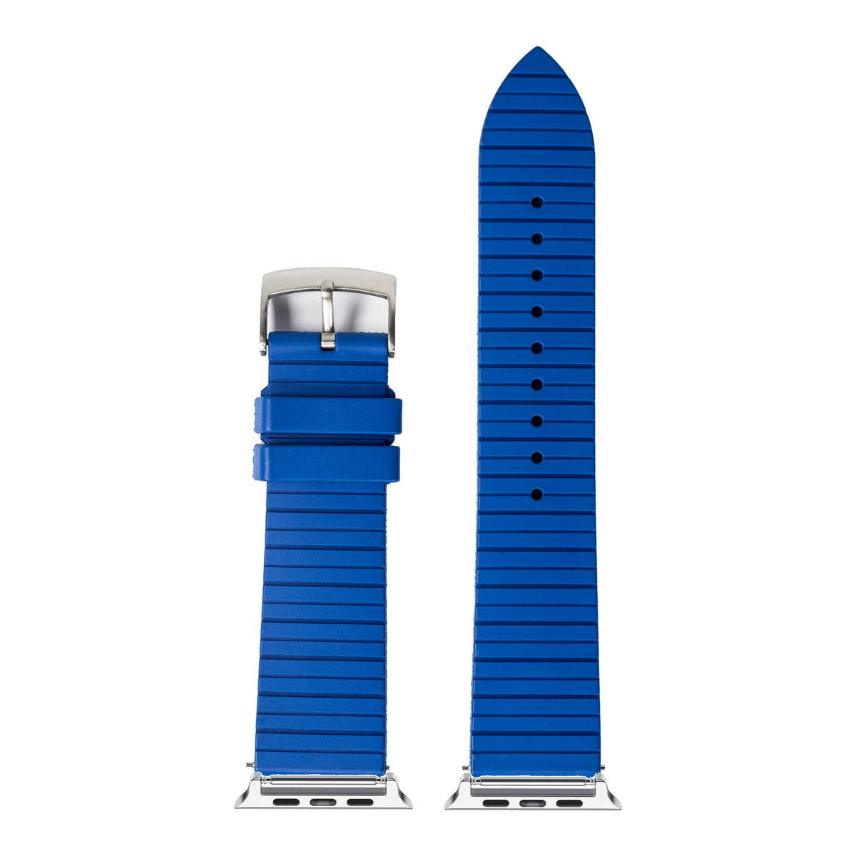 [Apple Watch] King Panelarc FKM Rubber - Royal Blue with Silver Apple Watch connecters