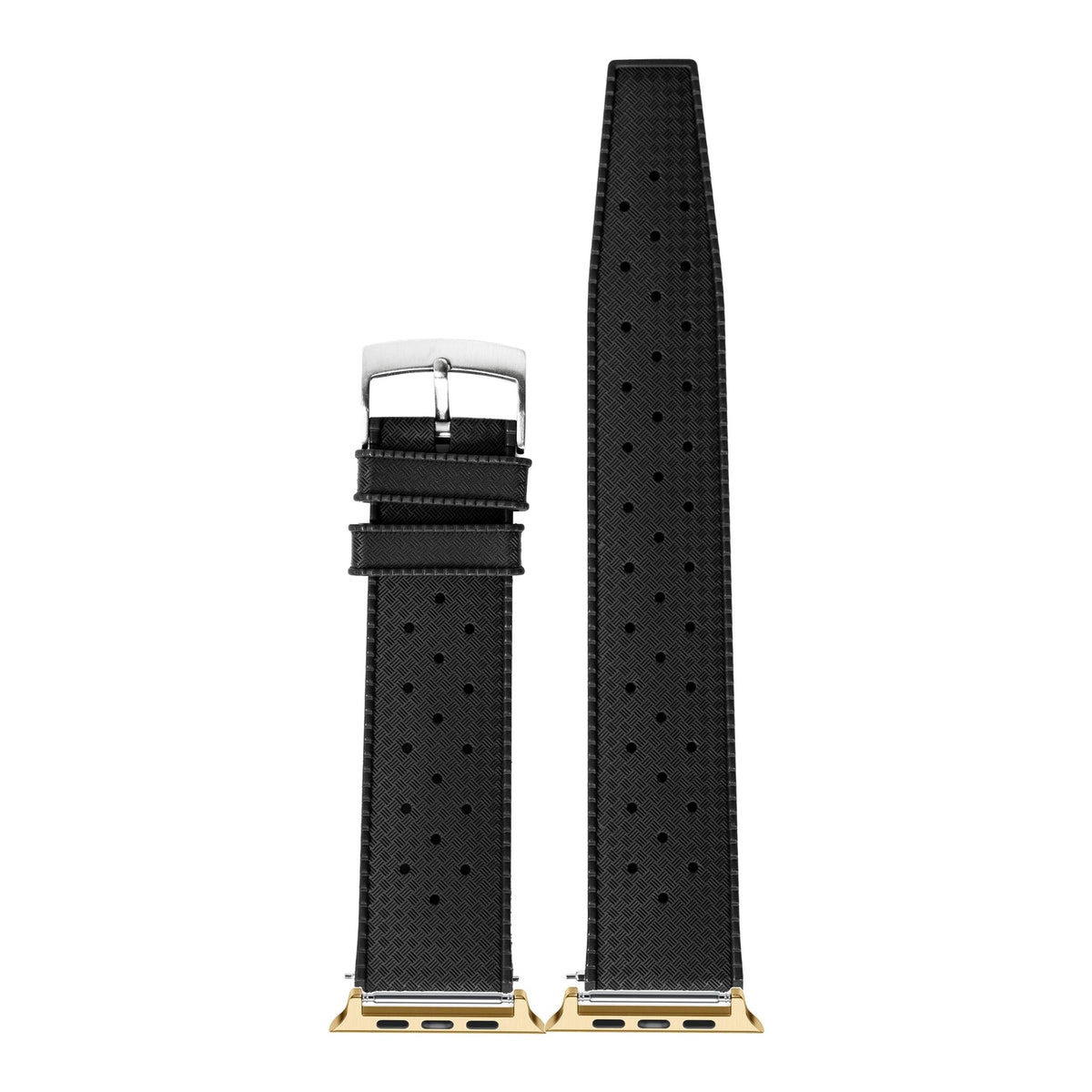 [Apple Watch] King Tropic FKM Rubber - Black with Gold Apple Watch connecters