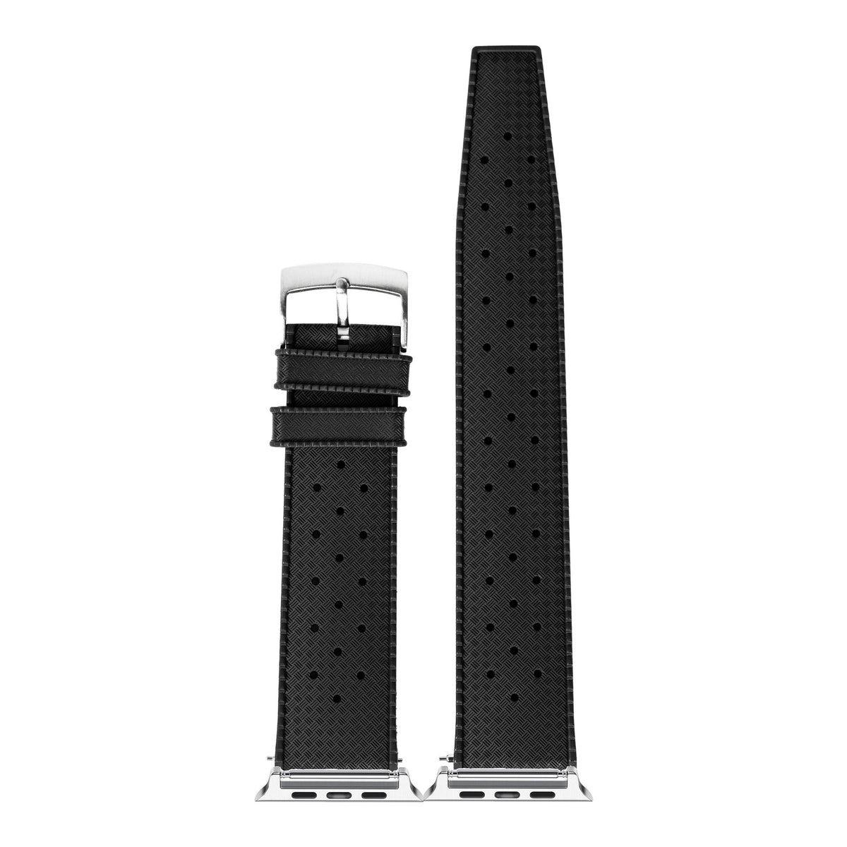 [Apple Watch] King Tropic FKM Rubber - Black with Silver Apple Watch connecters