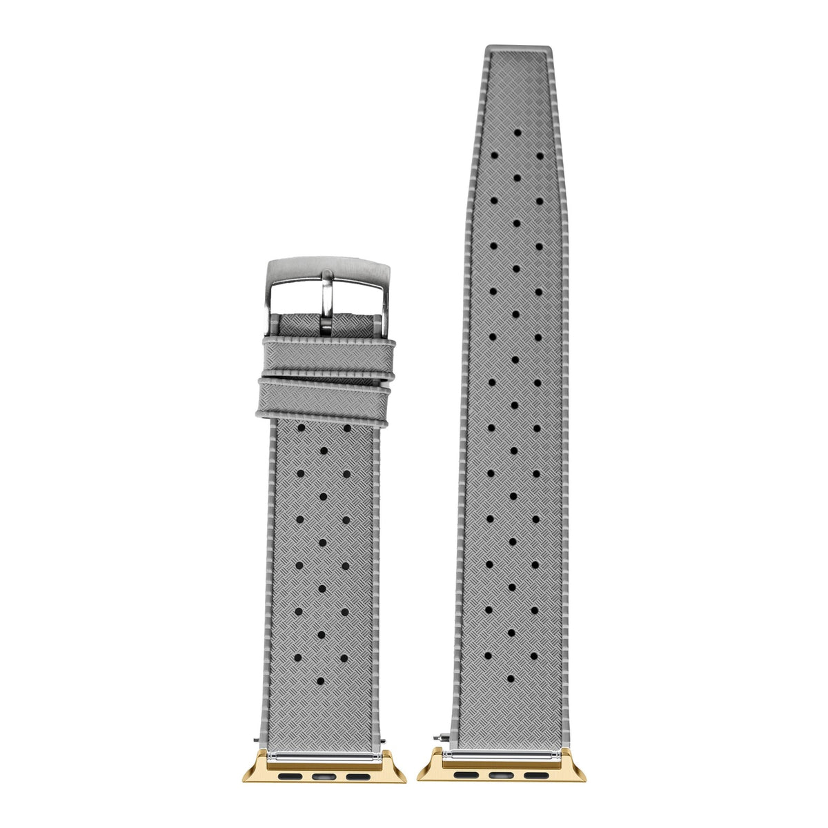 [Apple Watch] King Tropic FKM Rubber - Grey with Gold Apple Watch connecters