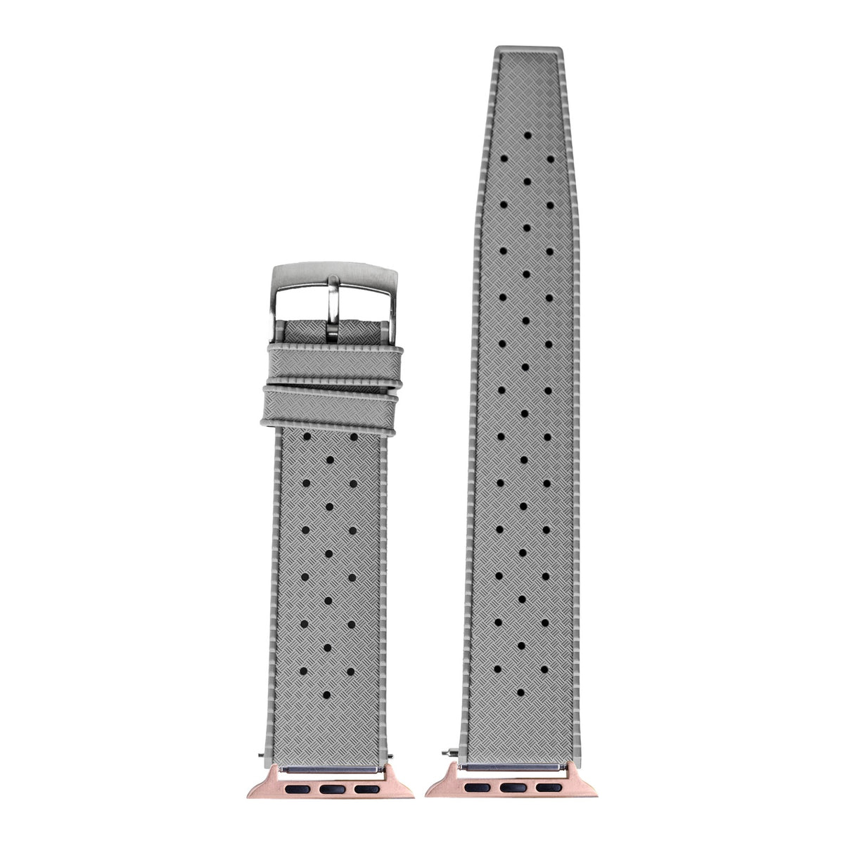 [Apple Watch] King Tropic FKM Rubber - Grey with Rose Gold Apple Watch connecters