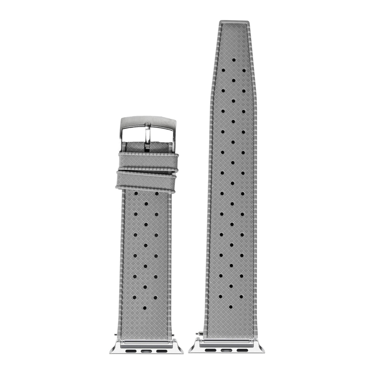 [Apple Watch] King Tropic FKM Rubber - Grey with Silver Apple Watch connecters