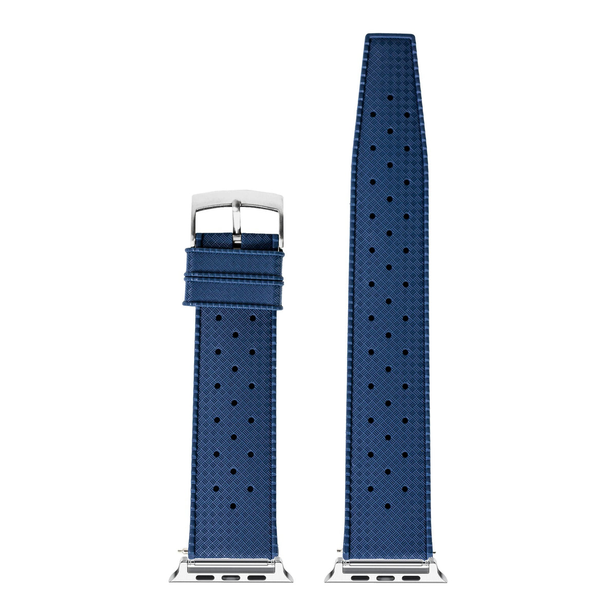 [Apple Watch] King Tropic FKM Rubber - Navy Blue with Silver Apple Watch connecters